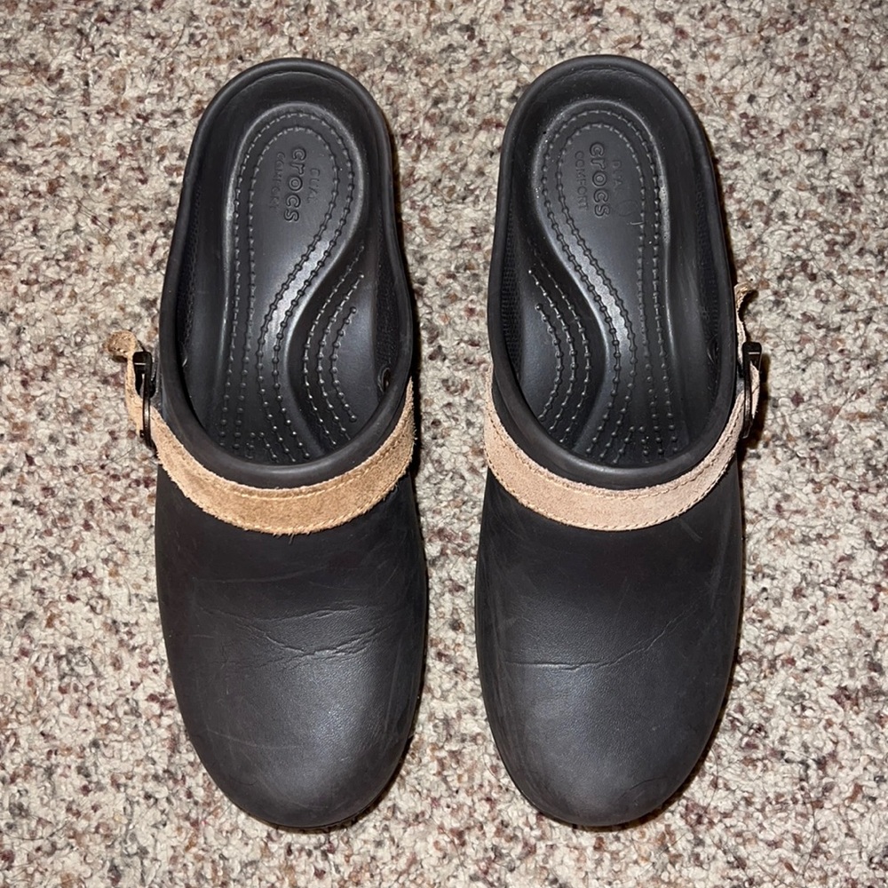 Brown CROCS dress clogs size 7